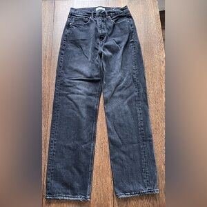 Loft Black Denim Jeans The 90’s Straight Size 25 0